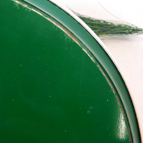 Vintage Metal Serving Tray Plate Christmas Holiday Hallmark Holly Berries 14” - Picture 6 of 6